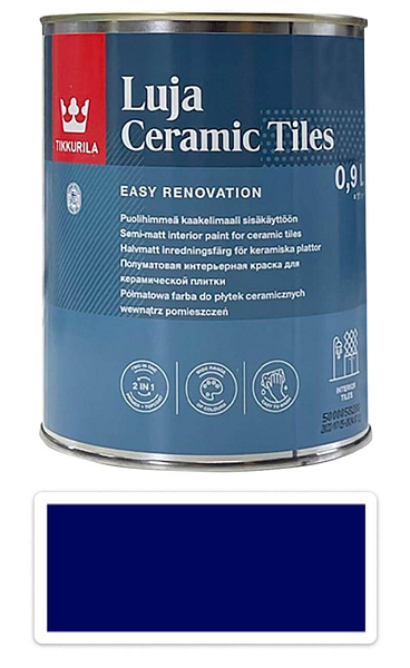 TIKKURILA Luja Ceramic Tiles - farba na keramické obklady 0.9 l Nachtblau / Nočná modrá RAL 5022