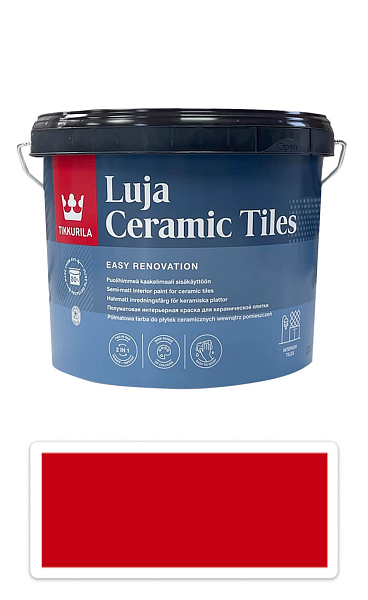 TIKKURILA Luja Ceramic Tiles - farba na keramické obklady 2.7 l Feuerrot / Ohnivo červená  RAL 3000