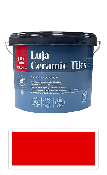 TIKKURILA Luja Ceramic Tiles - farba na keramické obklady 2.7 l Dopravná červená RAL 3020
