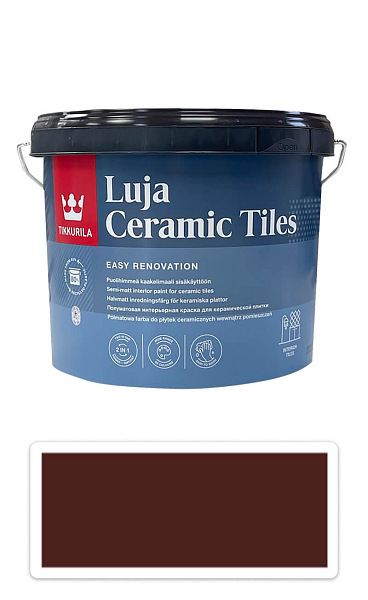 TIKKURILA Luja Ceramic Tiles - farba na keramické obklady 2.7 l Mahagónová hnedá RAL 8016