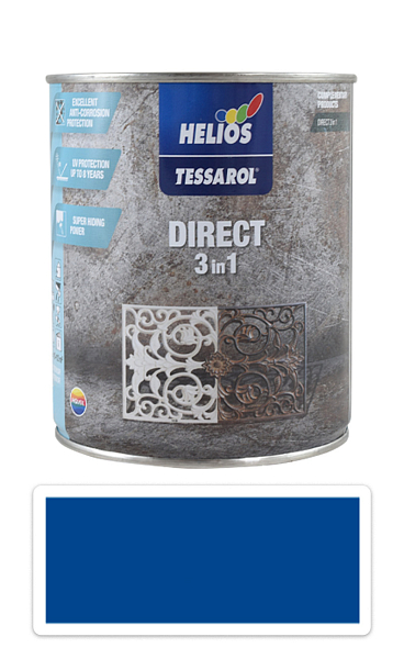 TESSAROL Direct 3in1 - antikorózna farba na kov 0.75 l Modrá RAL 5017