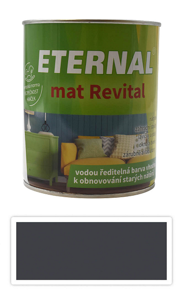ETERNAL mat Revital - univerzálna vodou riediteľná akrylátová farba 0.7 l Antracit RAL 7016