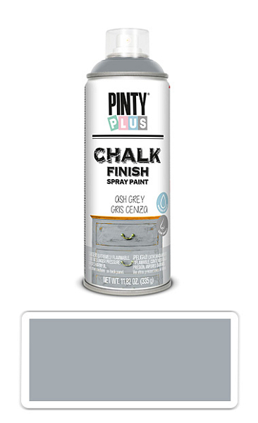 PINTYPLUS CHALK - kriedová farba v spreji na rôzne povrchy 400 ml Popelavo sivá CK798