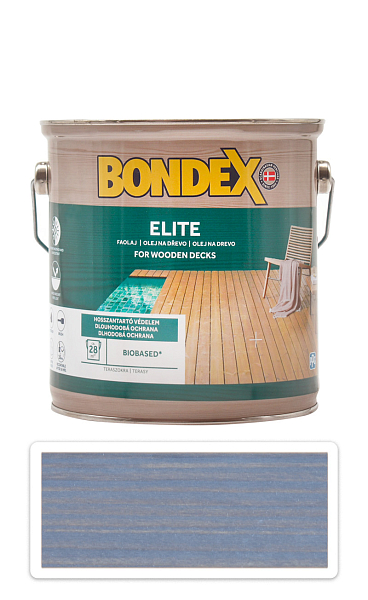 BONDEX Elite - odolný rýchloschnúci ochranný olej na drevo v exteriéri 2.5 l Kremeňovo sivá